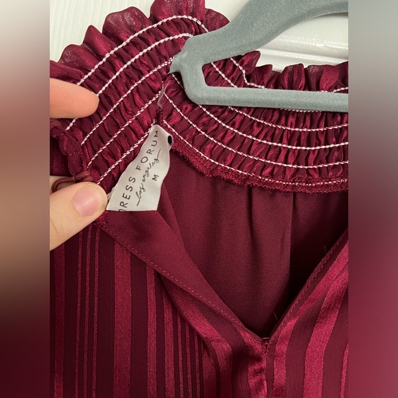 Dress Forum Maroon High Neck Long Sleeve Dress (Medium) - Picture 3 of 3